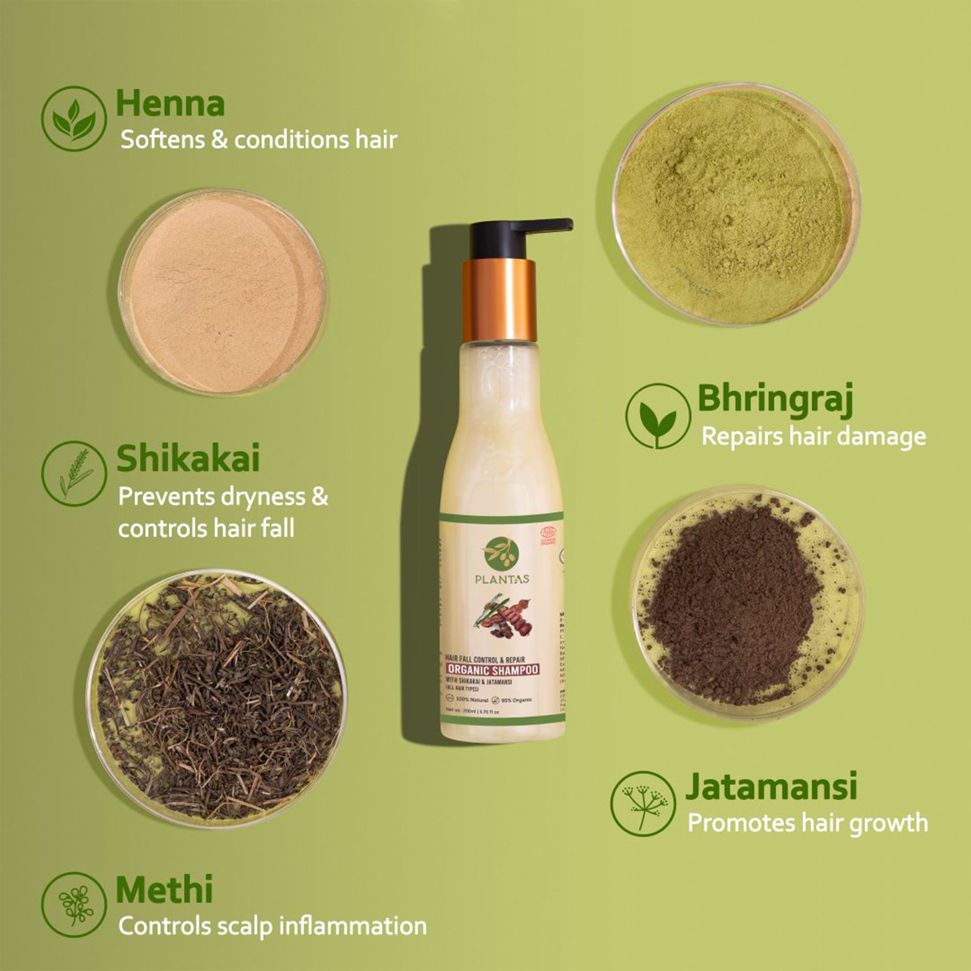 Plantas Organic Shampoo - Hairfall Control and Repair